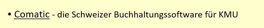 Comatic - die Schweizer Buchhaltungssoftware fuer KMU